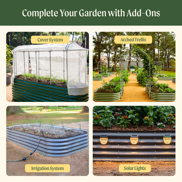 32" Extra Tall 4 In 1 Small Modular Metal Raised Garden Bed Kit