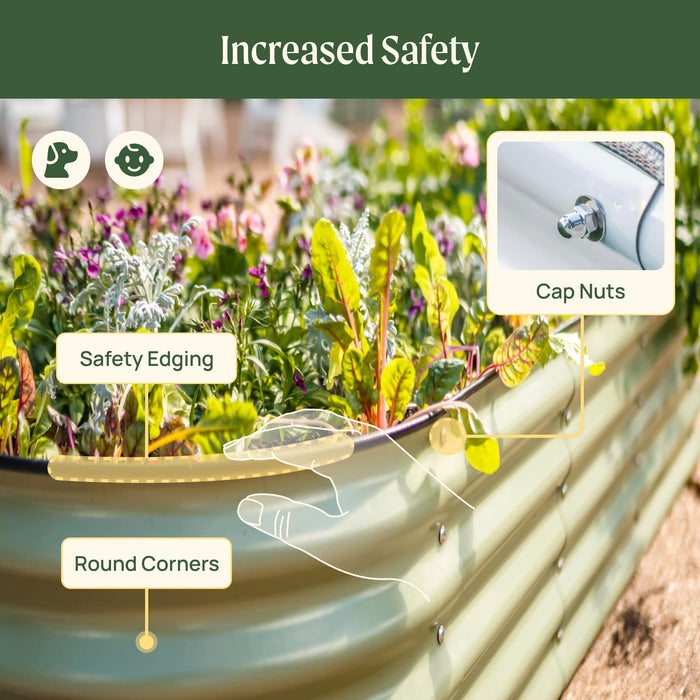 32" Extra Tall 9 In 1 Large Modular Metal Raised Garden Bed Kit