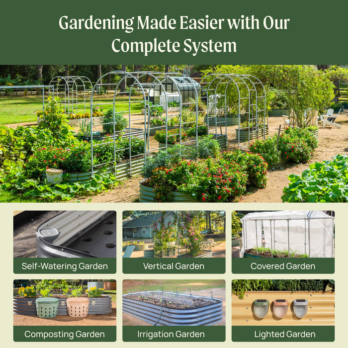 32" Extra Tall 10 In 1 Jumbo Modular Metal Raised Garden Bed Kit