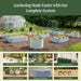 Complete modular system of corrugated metal raised garden beds for diverse gardening solutions.