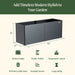 Dark grey Vego Garden raised metal planter box, 83x32x27 inches. Double-walled, temperature control, durable for modern outdoor gardening.