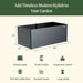 Modern dark gray metal raised garden bed, 83"x42"x32". Double-walled, temperature control, recyclable, durable planter.