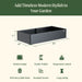 Modern dark grey metal raised garden bed, 17"H x 42"W x 83"L. Double-walled, recyclable, durable planter for gardening.