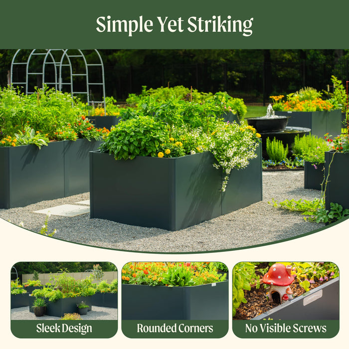 32" Extra Tall Modern 27" x 53" Metal Raised Garden Bed