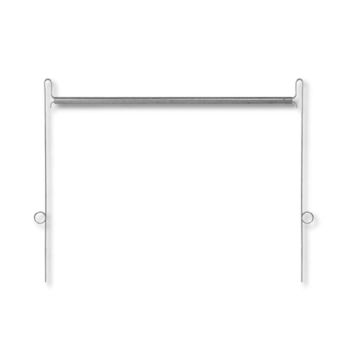 Grey metal suspension file frame for hanging folders.