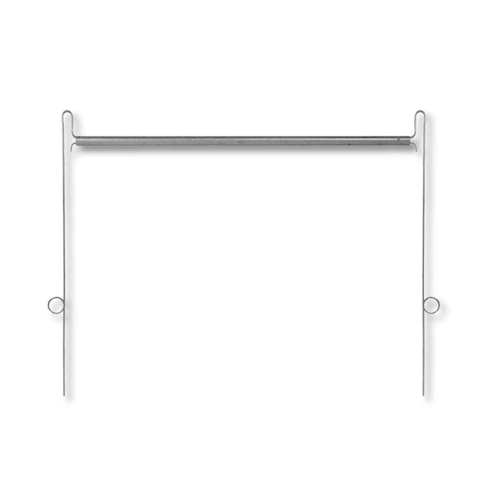 Grey metal suspension file frame for hanging folders.