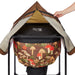 Urban Worm Bag vermicompost bin, brown fabric with red & tan mushroom pattern. Top zippered opening for home composting.