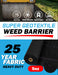Super Geotextile Weed Barrier: 25 Year Heavy Duty 5oz landscape fabric roll. Durable, easy to use for gardening & construction.