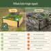 Vego raised garden bed comparison: new, durable planter with colorful flowers vs. old, rotting wood bed. Highlights low maintenance, long life.
