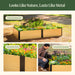 Durable wood-look metal raised garden bed, vibrant with flowers. Long-lasting outdoor planter for beautiful home gardens.