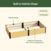 Raised garden bed with thick steel panels and reinforced bracing for durability, preventing bowing and warping.