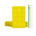 Perforated yellow sticky insect traps with mounting stakes for pest control, catching flies, gnats, and plant protection.