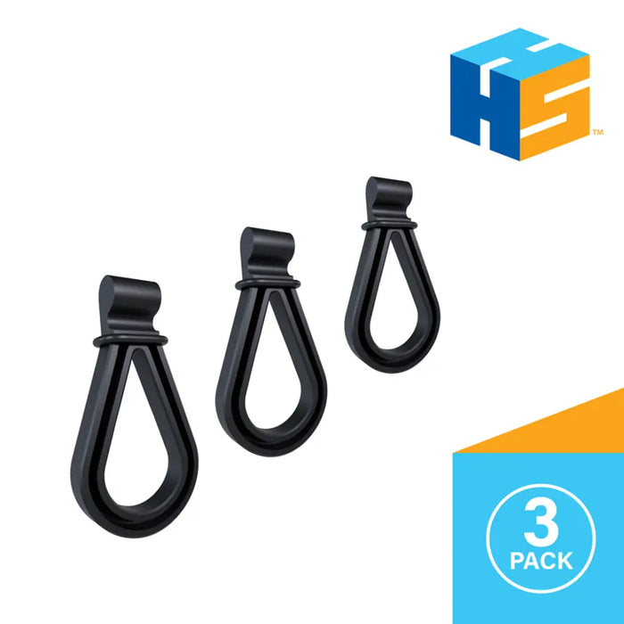 Hang It Simple Plastic Hooks, Add-on Accessories for Kits Tear Drop Rubber Hook 3pk BL