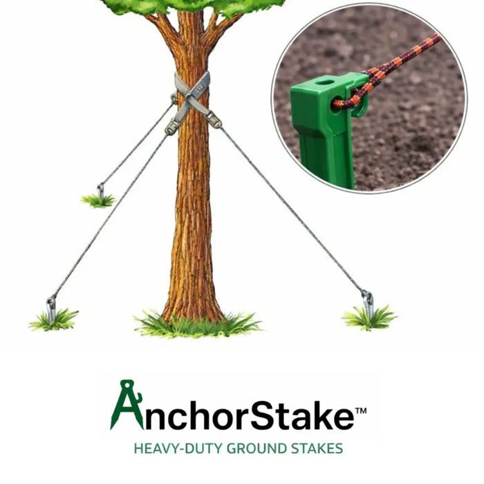 Heavy-Duty Plastic Garden Yard Stakes for Tents, Holiday Inflatables, Tarps, Trees, & Garden Edging with Milled Point, Guy Wire Hole, and Rope Hook 11.5” Green 10pk