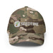 Camouflage baseball cap with white embroidered SeedTime logo and text.