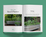 Magazine spread detailing a rolling galvanized steel planter used for an outdoor herb garden, with container setup instructions.