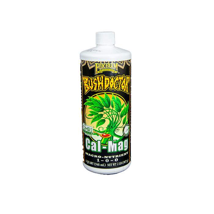 FoxFarm Bush Doctor Cal-Mag 1-0-0 liquid plant nutrient, calcium & magnesium supplement for robust growth. OMRI Listed.