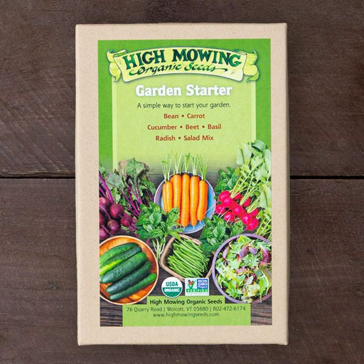 High Mowing Organic Seeds Garden Starter kit. Organic carrots, beets, radishes, cucumbers, green beans, salad mix. Non-GMO.