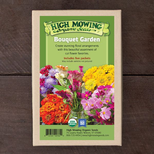High Mowing Organic Seeds Bouquet Garden flower seed kit. Grow vibrant cut flowers for stunning arrangements. USDA Organic.