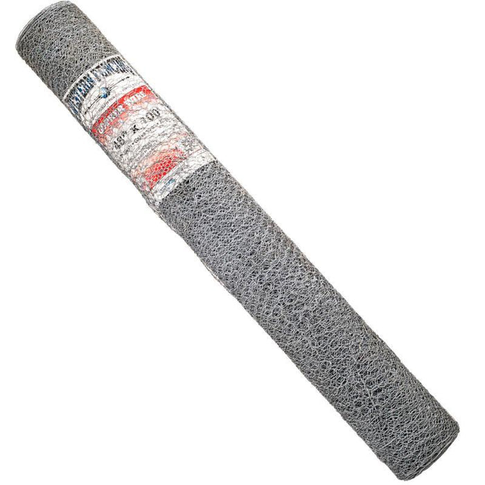 Roll of galvanized chicken wire fencing, 48" x 100' poultry netting with hexagonal mesh, for garden or farm.