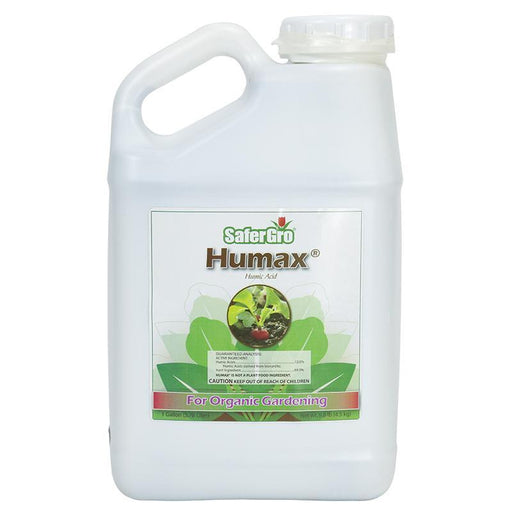 SaferGro Humax Humic Acid 1 Gallon for organic gardening. Enhances plant growth & soil health.