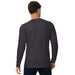 Men's blank dark grey long-sleeve t-shirt, back view. Casual charcoal long sleeve tee for men.