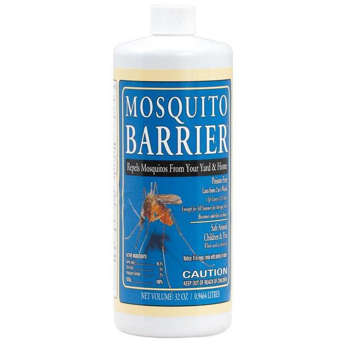 Mosquito Barrier 32 oz natural mosquito repellent. Protects yard & home, poison-free, safe for kids & pets.
