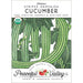Heirloom Striped Armenian Cucumber organic non-GMO seeds. Illustration of green striped cucumbers on a vine with leaves.