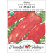 Heirloom San Marzano organic non-GMO tomato seed packet with red tomatoes, USDA Organic certified.