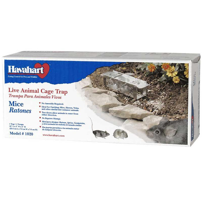 Havahart Live Animal Cage Trap for Mice, Rats, Shrews, Voles. Humane pest control box with metal trap & mice.