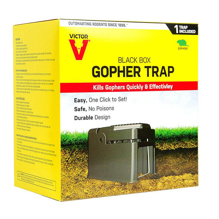 Victor Black Box Gopher Trap for effective, safe, durable gopher and rodent control. 1 trap included.