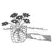 Flowering plant roots protected by a wire mesh gopher basket from a nearby burrowing gopher. Garden pest control.