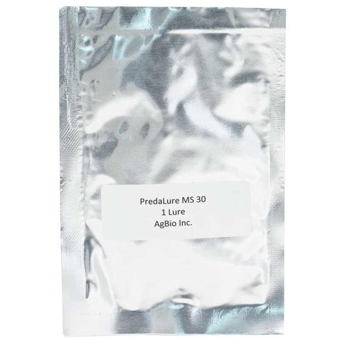 AgBio Inc. PredaLure MS 30 pest control lure, 1 lure in a silver foil packet.