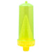 Fluorescent yellow-green reusable insect trap with internal funnel for flies, wasps, outdoor pest control.
