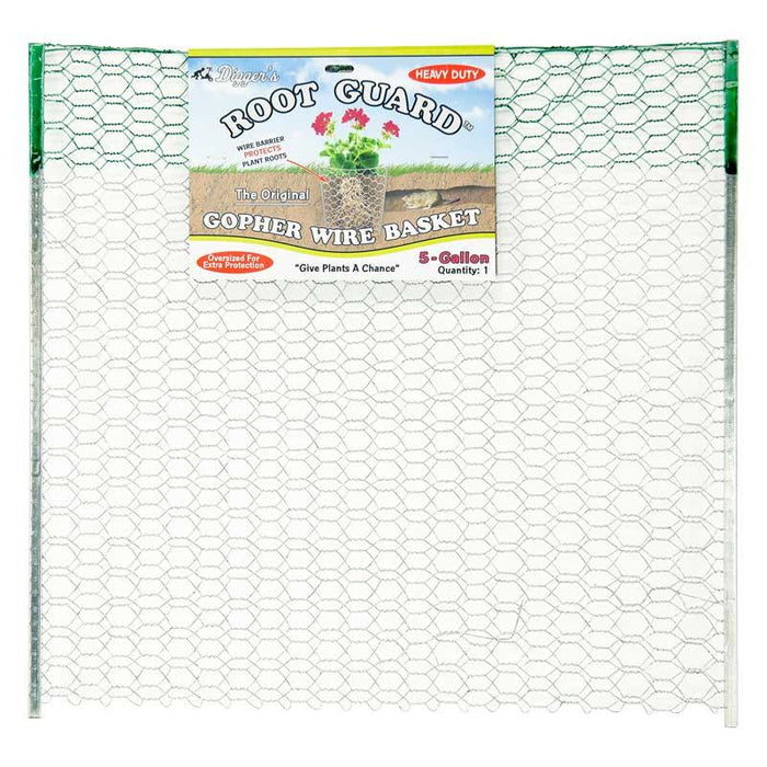 Digger's Root Guard 5-gallon heavy duty gopher wire basket. Protects plant roots from gophers and pests.