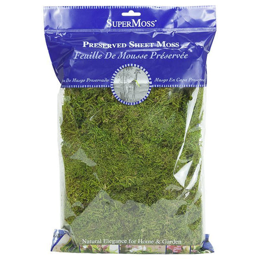SuperMoss Preserved Sheet Moss, natural green craft moss for floral, terrarium, and home garden decor.