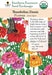 Southern Exposure Thumbelina Zinnia organic flower seeds. Miniature Zinnia elegans with colorful blooms and a butterfly.