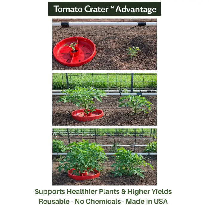Tomato Crater Gardening Tool, 12” Red Plastic for Healthier Tomatoes 10pk