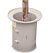 Gray tree protector and watering ring for young trees. Mulch guard for sapling root protection and plant care.