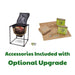 Urban Worm Bag compost bin with food scraps, coco coir, mats, and tools for vermicomposting upgrade.