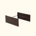 Dark brown modular metal raised garden bed panels with connecting support rod for outdoor assembly.