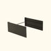 Dark grey modular panels connected by a rod. Modern outdoor fence, privacy screen, or raised garden bed components.