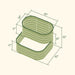 Green modular 42"L x 24"W x 32"H two-tier raised garden bed with 17" lower and 15" upper sections. For gardening.