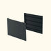 Dark grey modular fence panels, one slatted, with post for garden privacy screen.