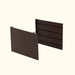 Dark brown modular panel for raised garden bed or planter. One smooth section, one slatted.