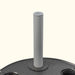 Grey central watering column for a vertical garden or hydroponic system with a dark perforated planter base.