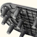 Modular dark grey plastic planter base with aeration cups and drainage grid for raised garden beds.