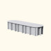 Vego Garden light gray oval raised metal garden bed with ribbed sides.