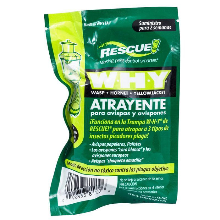 RESCUE! WHY Wasp, Hornet, Yellowjacket Attractant. Non-toxic pest control refill, 2-week supply.
