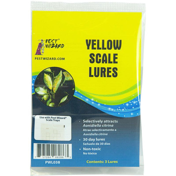 Pest Wizard Yellow Scale Lures for Aonidiella citrina. Non-toxic, 30-day plant pest control. Contains 3 lures.